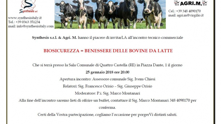 Biosicurezza = Benessere delle bovine da latte